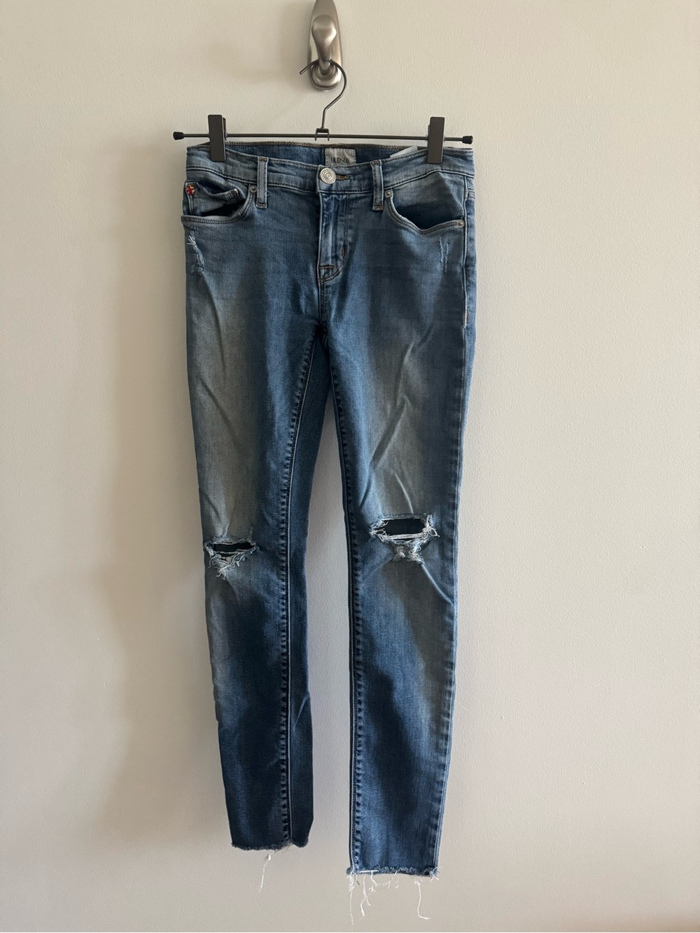 Hudson Jeans Women's Skinny Distressed Denim - Blue Wash